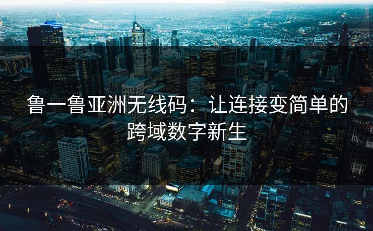 鲁一鲁亚洲无线码：让连接变简单的跨域数字新生