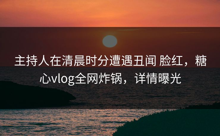 主持人在清晨时分遭遇丑闻 脸红，糖心vlog全网炸锅，详情曝光